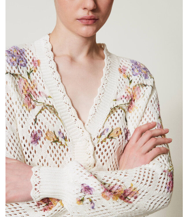TWINSET Knit cardigan with floral print