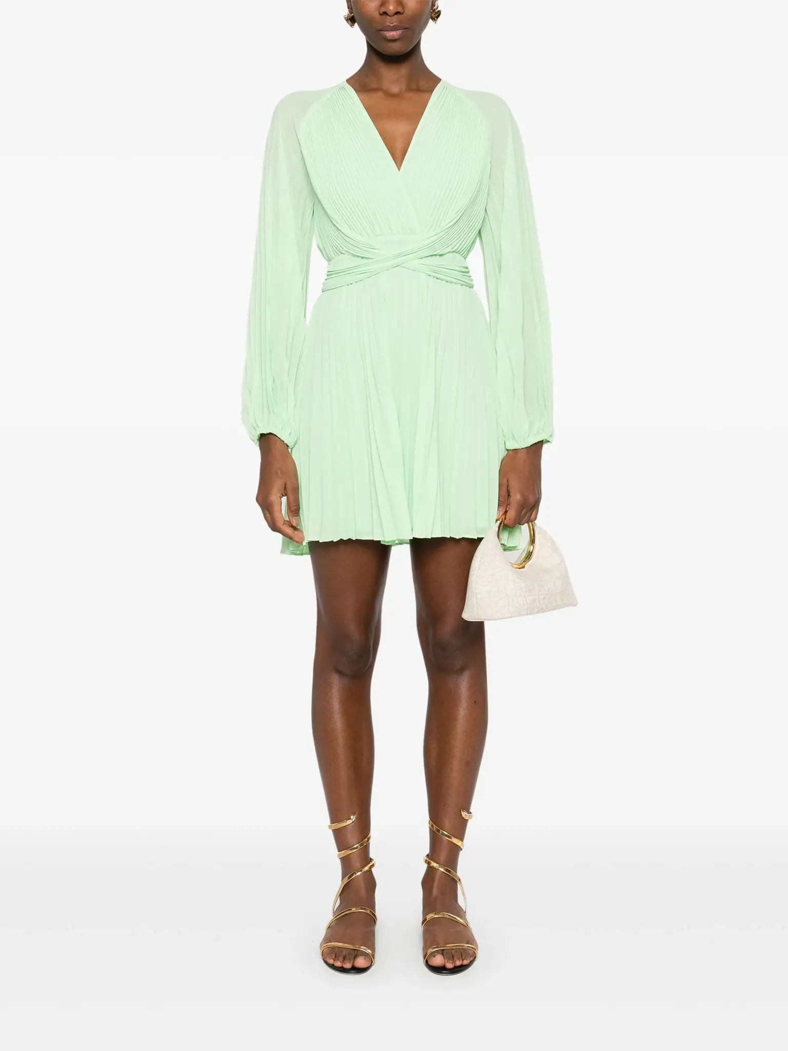 Long pleated georgette dress