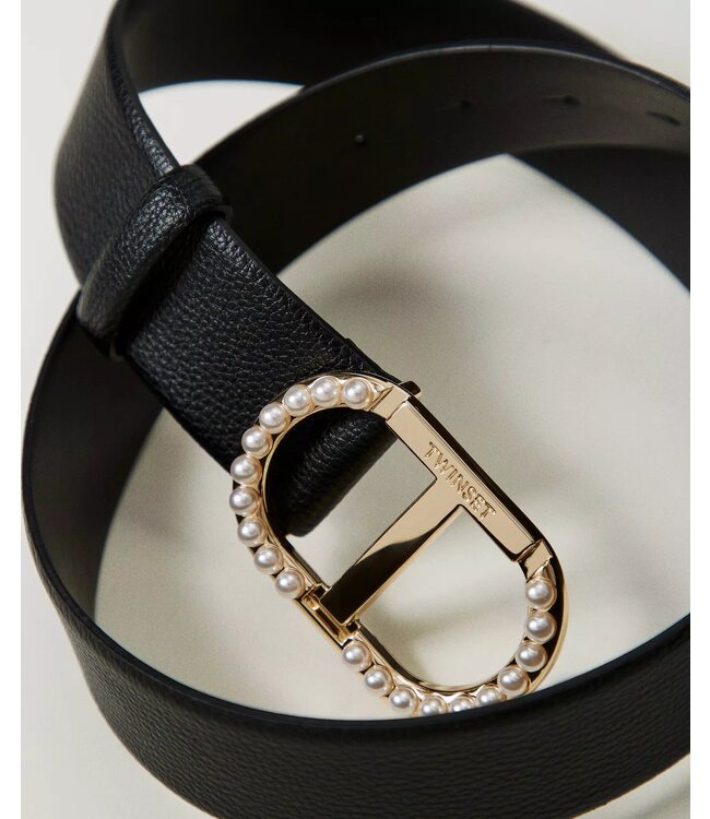 TWINSET Ceinture avec boucle T ovale avec perles