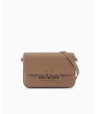 EMPORIO ARMANI Sac à bandoulière en cuir lisse avec logo aigle en métal