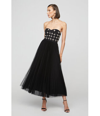 Theia Alesia Strapless Midi Dress