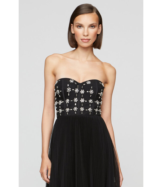 Theia Alesia Strapless Midi Dress