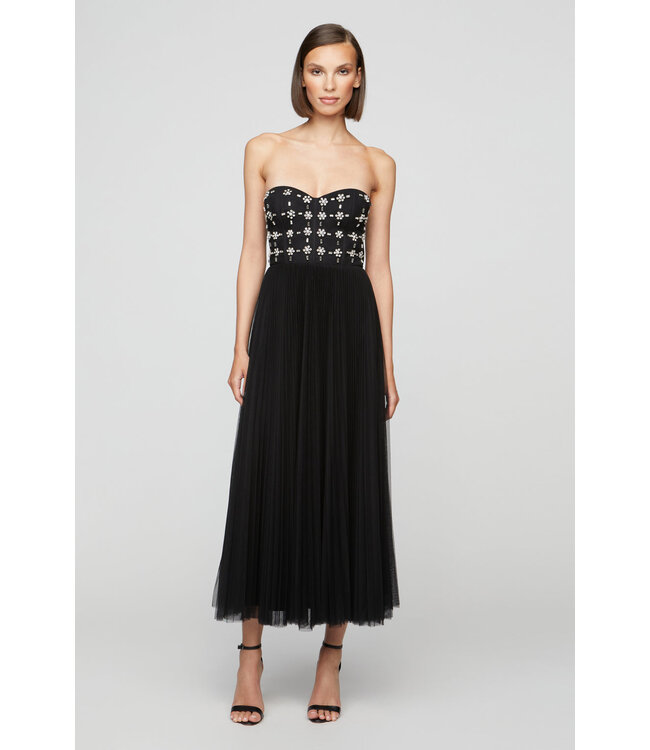 Theia Alesia Strapless Midi Dress