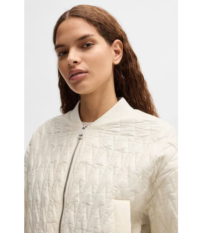 BOSS Water-repellent bomber jacket with patterned quilting