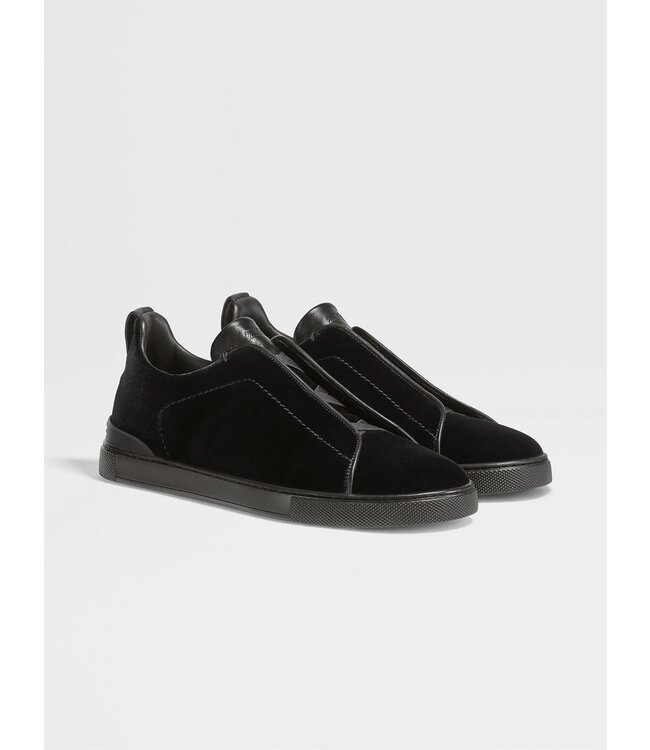 ZEGNA Baskets Triple Stitch™ en velours noir