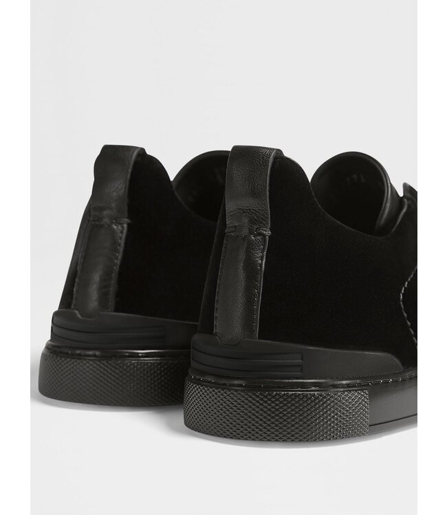 ZEGNA Baskets Triple Stitch™ en velours noir
