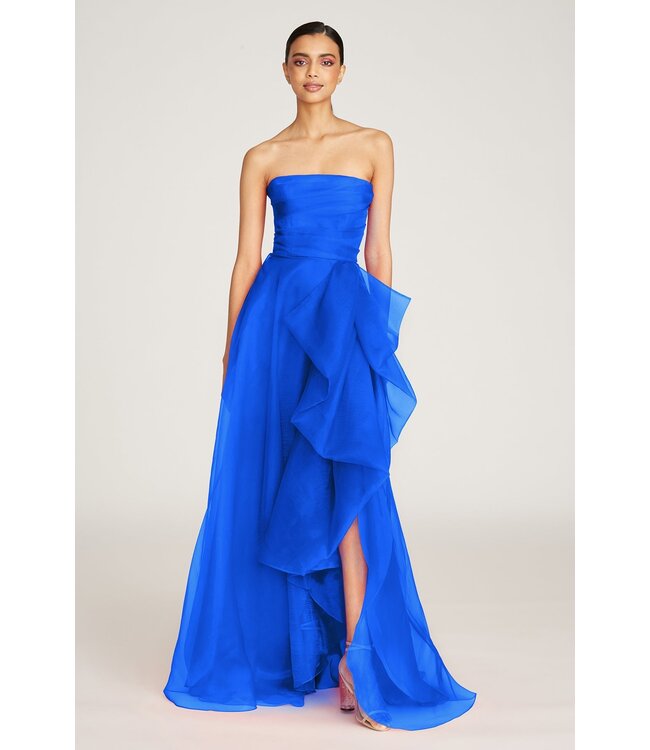 Theia Teresa Strapless Draped Gown