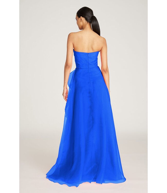 Theia Teresa Strapless Draped Gown