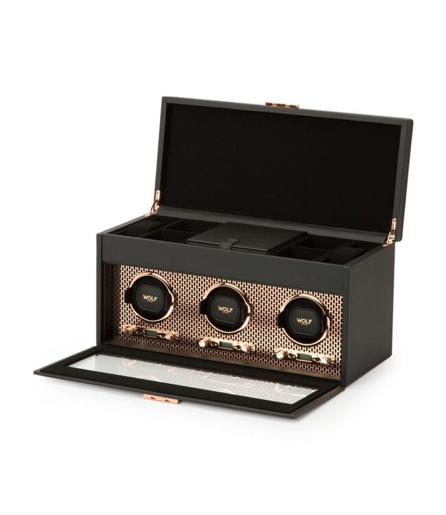WOLF 1834 Axis Triple Watch Winder With Storage
