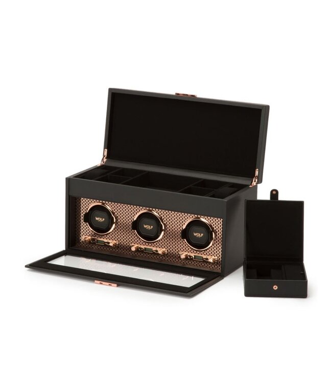 WOLF 1834 Axis Triple Watch Winder With Storage