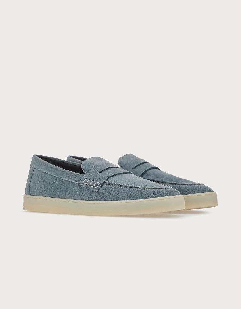 Suede calfskin loafers