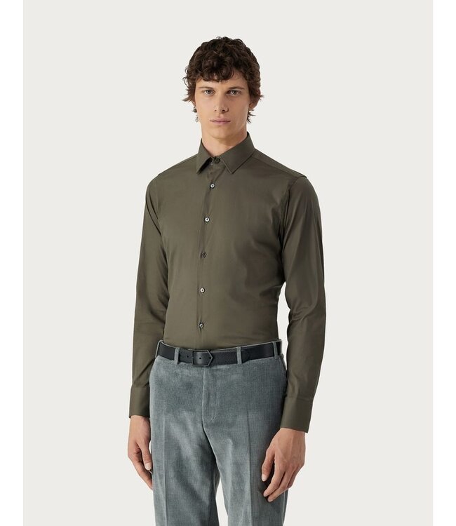 CANALI Regular fit shirt in stretch cotton