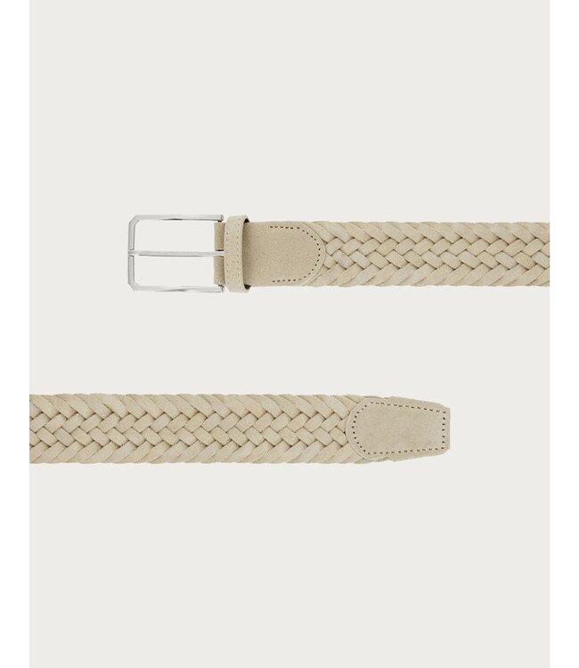CANALI Ceinture en daim tressé de couleur sable