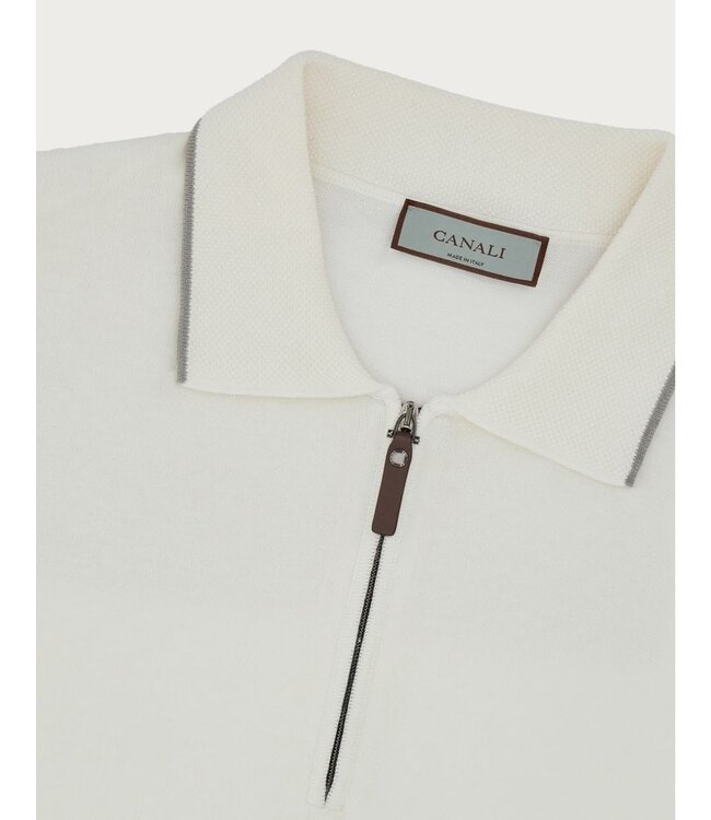 CANALI Cotton zip-up polo shirt