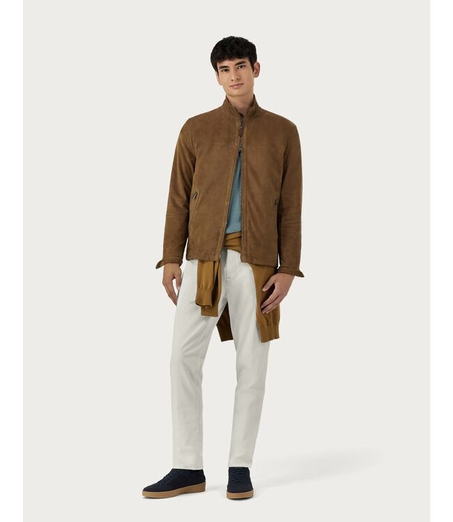 CANALI Pantalon chino à coupe décontractée en denim écru