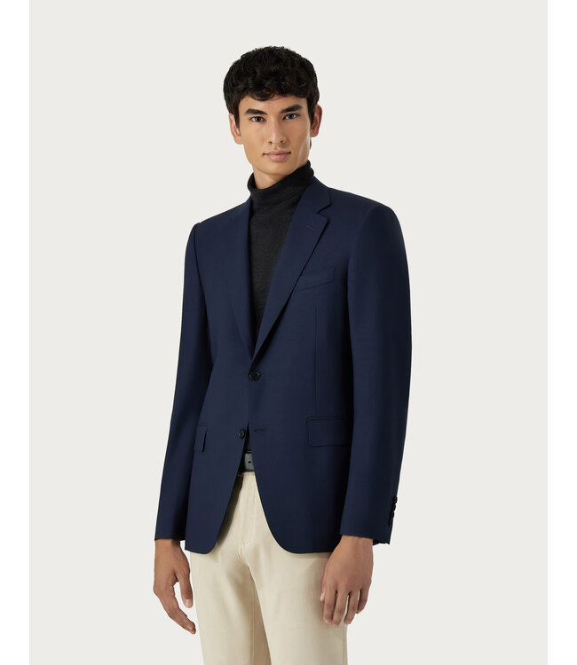 CANALI Blue pure travel wool blazer