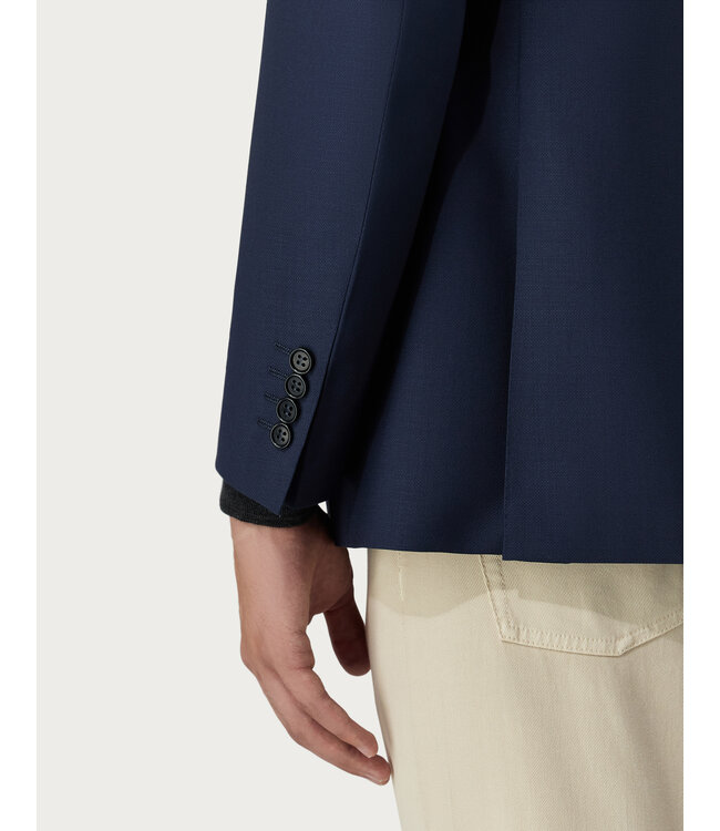 CANALI Blue pure travel wool blazer