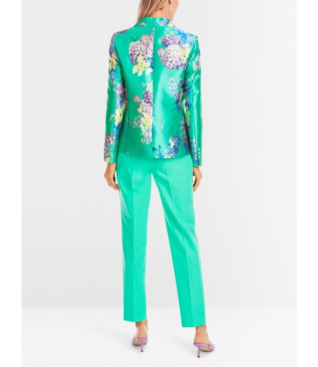 MARC CAIN Fitted satin blazer with print