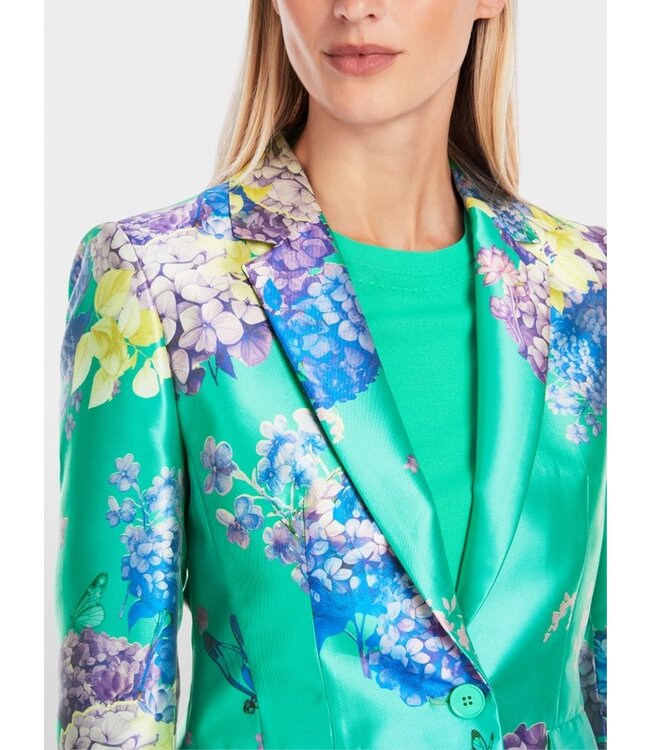 MARC CAIN Blazer ajusté en satin avec imprimé