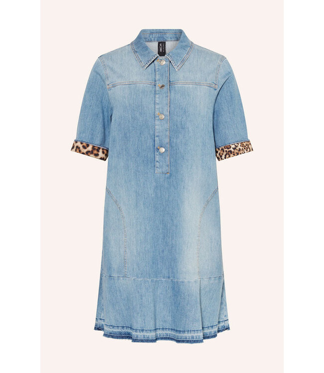 MARC CAIN Robe en denim aux accents léopard