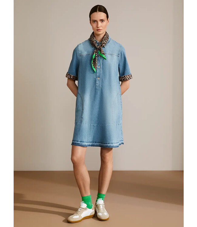 MARC CAIN Robe en denim aux accents léopard