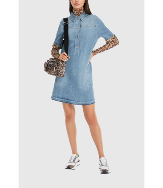 MARC CAIN Robe en denim aux accents léopard
