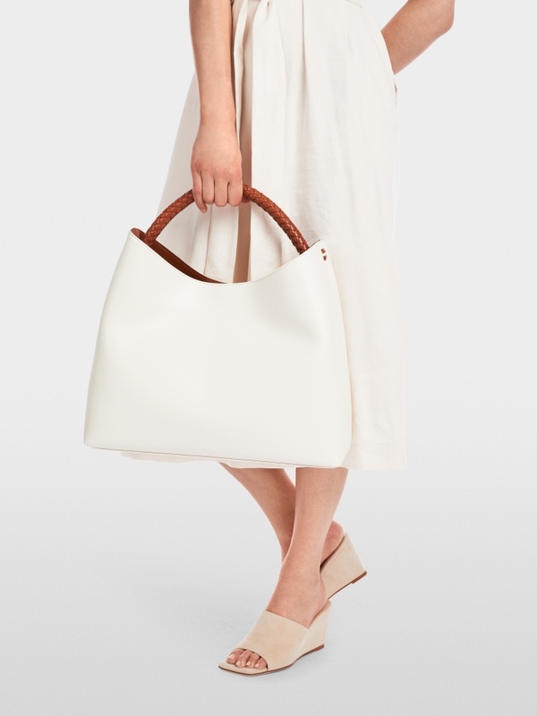 Satchel bag with braided handle