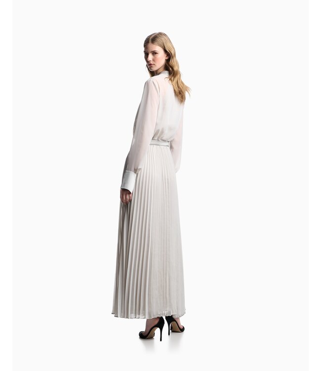 EMPORIO ARMANI Technical georgette two-piece effect long dress