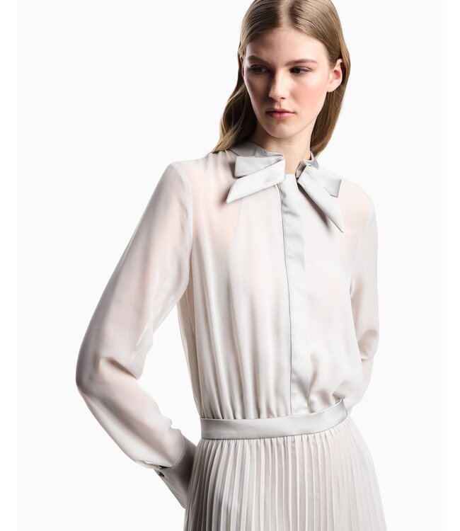 EMPORIO ARMANI Robe longue en georgette technique à effet deux pièces