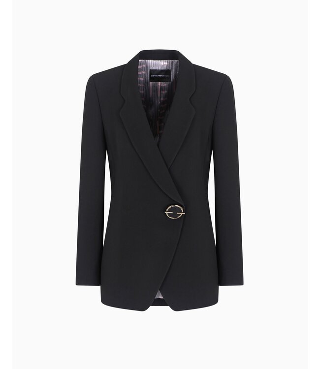 EMPORIO ARMANI Blazer en crêpe de cady avec fermeture bijou