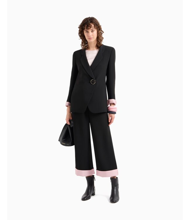 EMPORIO ARMANI Blazer en crêpe de cady avec fermeture bijou