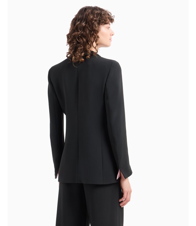 EMPORIO ARMANI Blazer en crêpe de cady avec fermeture bijou