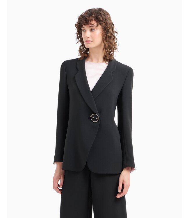 EMPORIO ARMANI Blazer en crêpe de cady avec fermeture bijou