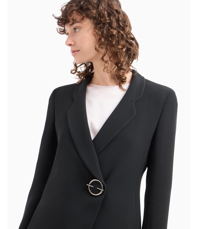 EMPORIO ARMANI Cady crêpe blazer with jewel closure