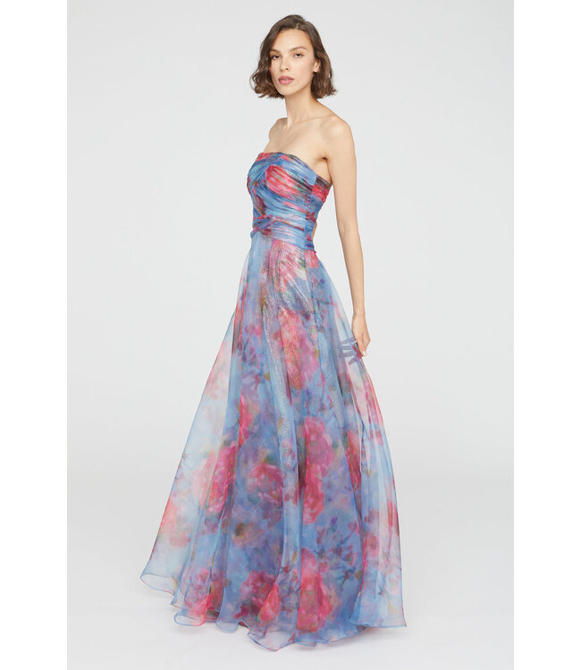 Theia Giselle - Robe sans bretelles en organza