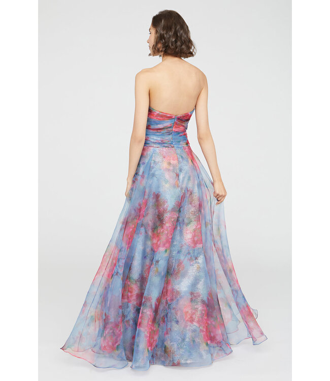 Theia Giselle - Robe sans bretelles en organza