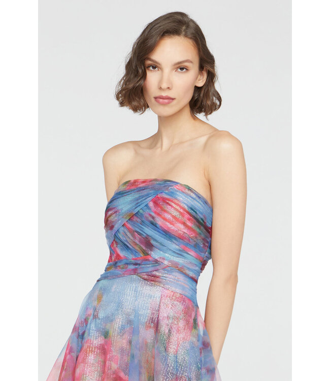 Theia Giselle Strapless Organza Gown