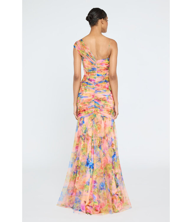 Theia Macie One Shoulder Drape Gown