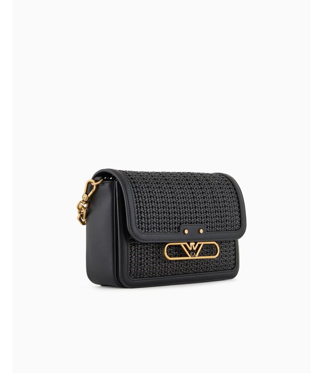 EMPORIO ARMANI Sac à bandoulière tressé avec logo aigle en métal