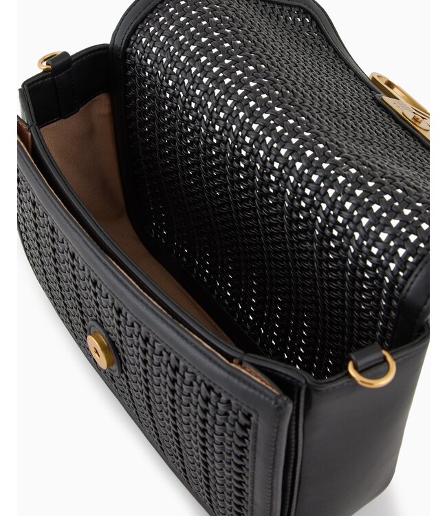 EMPORIO ARMANI Interwoven Shoulder Bag with Metal Eagle Logo