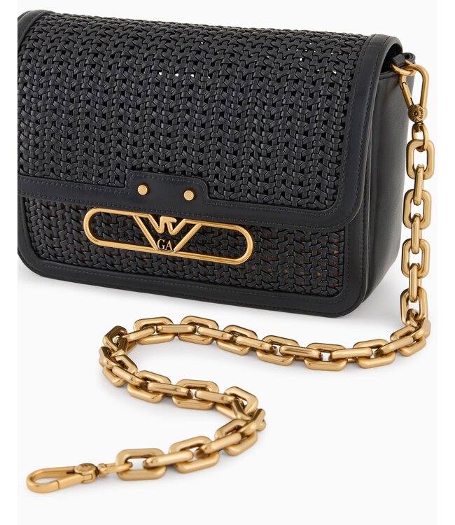 EMPORIO ARMANI Sac à bandoulière tressé avec logo aigle en métal