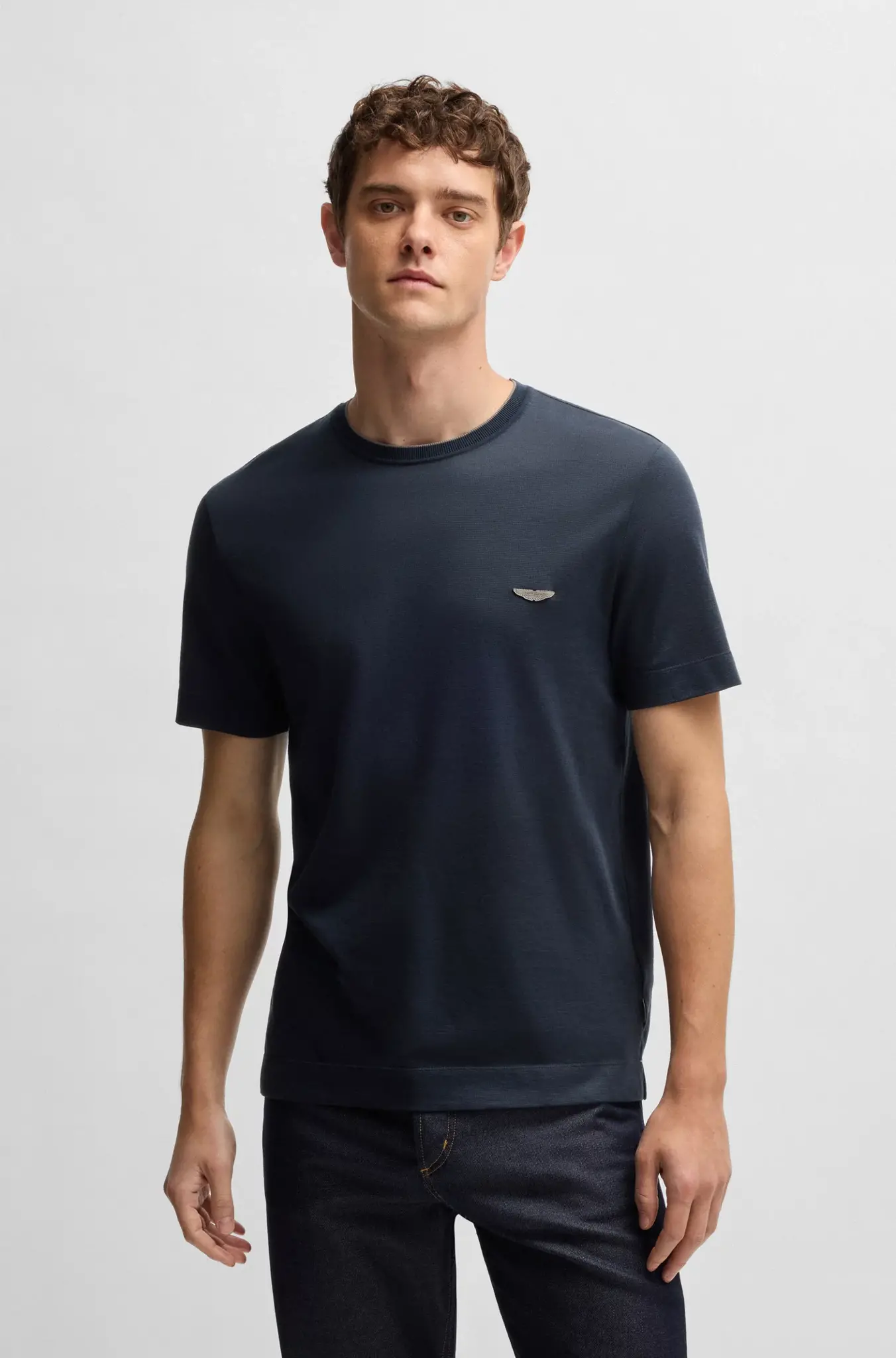 BOSS x ASTON MARTIN T-shirt in cotton, linen and silk