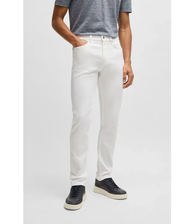 BOSS Jean slim Delaware en denim blanc extensible et confortable