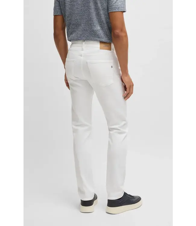 BOSS Delaware slim-fit jeans in white comfort-stretch denim