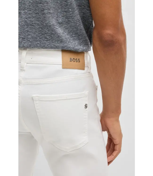 BOSS Delaware slim-fit jeans in white comfort-stretch denim