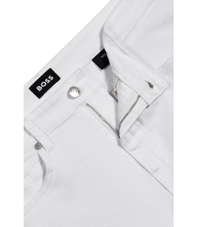 BOSS Jean slim Delaware en denim blanc extensible et confortable