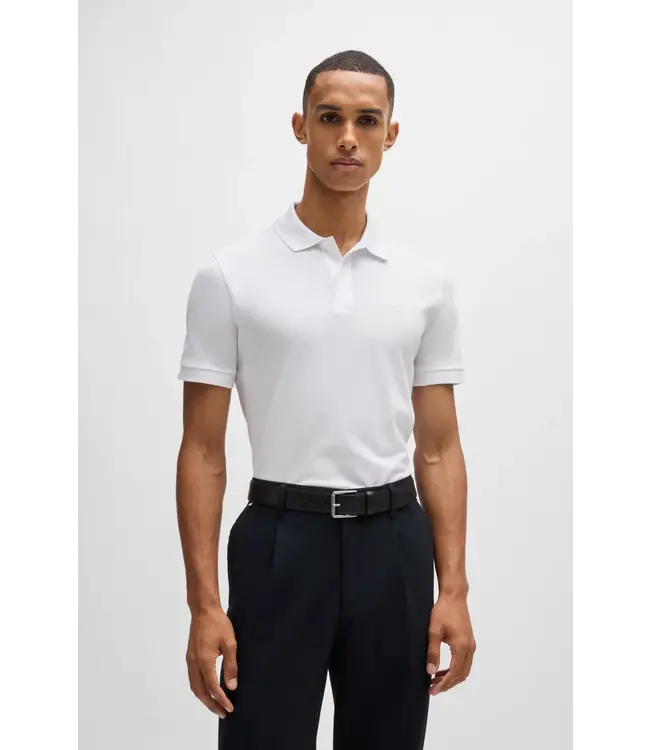 BOSS Pallas polo shirt in cotton piqué with logo details