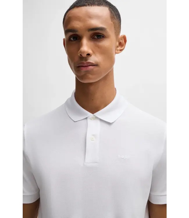BOSS Pallas polo shirt in cotton piqué with logo details