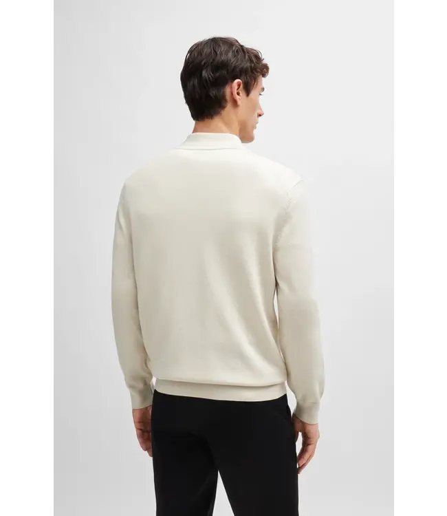 BOSS Cardigan zippé en coton avec logo brodé