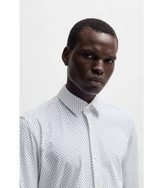 BOSS Slim-fit shirt in printed performance-stretch jersey